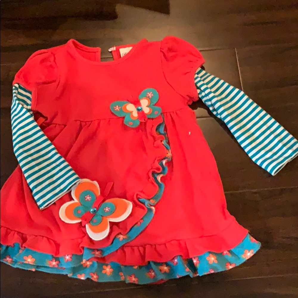 Rare Editions 4T girls outfit teal and orange